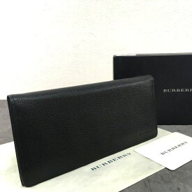 送料込み！ 極美品 BURBERRY 長財布 ブラック 牛革 ノバチェック 箱付き 152