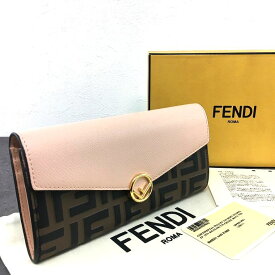 送料込み！ 極美品 FENDI 長財布 8M0251 エフイズ ピンク 箱付き 566