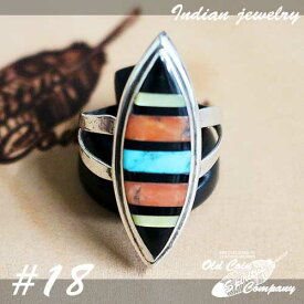 インディアンジュエリー リング #18 シルバー ターコイズ コーラル ジェット Indian jewelry - Ring メンズ レディース ギフト プレゼント おすすめ