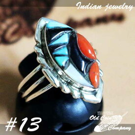 インディアンジュエリー リング #13 シルバー ターコイズ コーラル ジェット Indian jewelry - Ring メンズ レディース ギフト プレゼント おすすめ