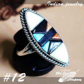 インディアンジュエリー リング #12 シルバー ターコイズ コーラル ジェット Indian jewelry - Ring - Zuni メンズ レディース ギフト プレゼント おすすめ