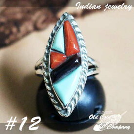 インディアンジュエリー リング #12 シルバー ターコイズ コーラル ジェット Indian jewelry - Ring メンズ レディース ギフト プレゼント おすすめ