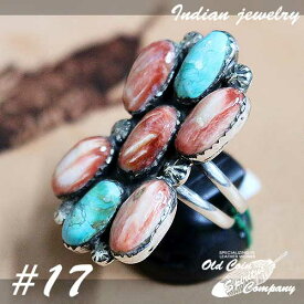 インディアンジュエリー リング #17 シルバー ターコイズ スパイニーオイスターシェル Indian jewelry - Ring - Spiny Oyster Shell メンズ レディース プレゼント おすすめ