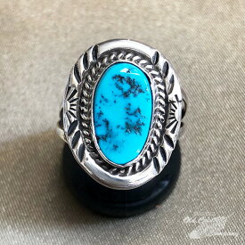 インディアンジュエリー ナバホ族 リング #18 シルバー ターコイズ Indian jewelry - Ring - キングマン 鉱山 メンズ レディース ギフト プレゼント おすすめ