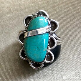 インディアンジュエリー ナバホ族 リング #18 シルバー ターコイズ Indian jewelry - Ring - ネバダグリーン 鉱山 メンズ レディース ギフト プレゼント おすすめ