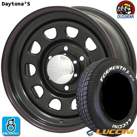 【2023年製】195/80R15 107/105ルッチーニ トルメンタエックス・プロ LUCCINI TORMENTA-Xホワイトレター新品 スタッドレスタイヤ ホイール4本セットデイトナ'S15インチ 6.0J 6H139.7ブラック組込み済 バランス調整済 taiya