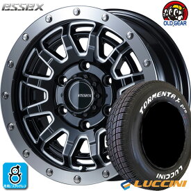 【2023年製】195/80R15 107/105ルッチーニ トルメンタエックス・プロ LUCCINI TORMENTA-Xホワイトレター新品 スタッドレスタイヤ ホイール4本セットエセックス ESSEX EX15インチ 6.0J 6H139.7ブラックマシニング組込み済 バランス調整済 taiya