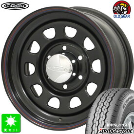 新車外しタイヤ 195/80R15 107/105ブリヂストン エコピア RD6139.9分山サマータイヤ 新品ホイール4本セットデイトナ Daytona'S15インチ 6.0J 6H139.7ブラック組込み済 バランス調整済 taiya