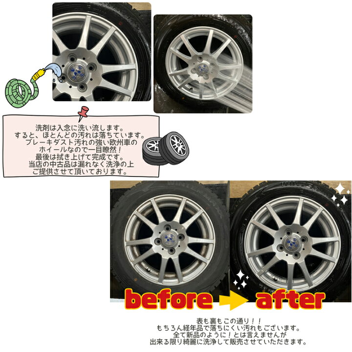 楽天市場】おまかせ 中古ホイール 4本 新品タイヤ 4本セット新品 