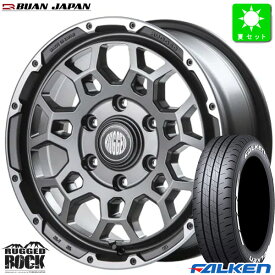 215/65R16C 109/107ファルケン FALKEN W11ホワイトレター新品 サマータイヤ ホイール4本セット舞杏 ラギッドロック BUAN RUGGED ROCK 16インチ 6.5J 6H139.7SGM組込み済 バランス調整済 taiya