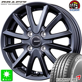限定特価 165/55R14クムホ KUMHO エクスタ HS51新品 サマータイヤ ホイール4本セットKITジャパン クレイシズ VS614インチ 4.5J 4H100ガンメタリック組込み済 バランス調整済 taiya