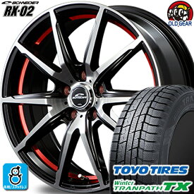 195/65R15 トーヨータイヤ ウィンタートランパスTX スタッドレスタイヤホイール 新品 4本セット マルカサービス シュナイダー RX-02 ブラックポリッシュ+アンダーカットレッド 15インチ 5H114.3 組込みバランス調整済み taiya