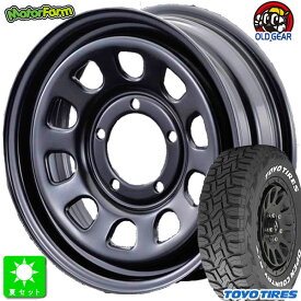 185/85R16トーヨー オープンカントリー R/T ホワイトレター新品 サマータイヤ ホイール4本セットモーターファーム FARM デイトナ16インチ 5.5J 5H139.7ブラック組込み済 バランス調整済 taiya