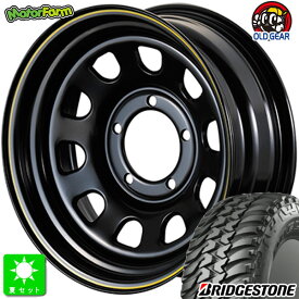 185/85R16 105/103L LTブリヂストン BRIDGESTONE デューラー M/T674新品 サマータイヤ ホイール4本セットモーターファーム FARM デイトナ16インチ 6.0J 5H139.7ブラック イエローライン組込み済 バランス調整済 taiya