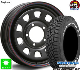 185/85R16トーヨー オープンカントリー R/T ホワイトレター新品 サマータイヤ ホイール4本セットデイトナ’S16インチ 5.5J 5H139.7ブラック taiya