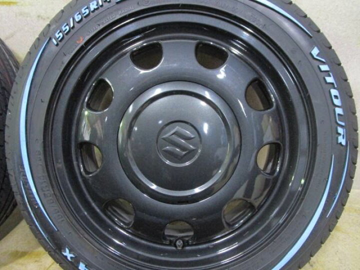 楽天市場】中古 ホイールタイヤ 4本セット 155/65R14純正 スズキ 