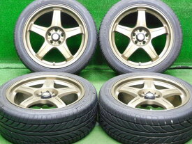 中古 ホイールタイヤ 4本セット 215/45R17 2016年製 7分山程度 中古社外 RAYS レイズ TRDスポーツT3 17x7.5J+30 5H100 中古 ラジアル タイヤ ATRスポーツ