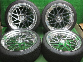 中古 ホイールタイヤ 4本セット 295/35R24 2021年製 9分山程度 中古社外 レオンハルト ジーニスガイスト HYPER CHROME 24x11J+30 5H150 中古 ラジアル タイヤ YH パラダ spec-X