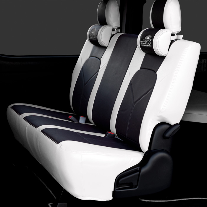 200系ハイエース シートカバー S-GL Herios 青×白 後部座席セット 内装品、シート 割引一掃
