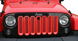 JEEP JK ラングラー パンチングメッシュ グリル フレーム レッド
