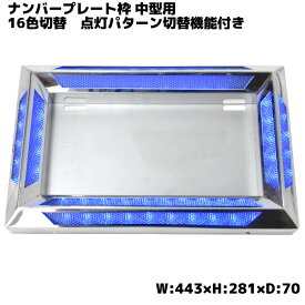 汎用 24V アクリル ステンレス ナンバー フレーム 中型用 トラック LED 16色 発光 LED イルミネーション レトロ デコトラ