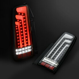 JB23 JB33 JB43 ジムニー 縦 ファイバー LED ビーム テール ライト クリアレンズ×ブラック 左右 テールランプ