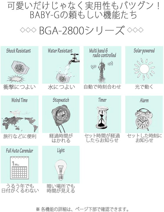 楽天市場 カシオ カシオ ベビージー Casio Baby G Multiband6 Bga 2800 7ajf タフ ソーラー電波時計 レディース 樹脂ベルト ｏｌｄ ｐｏｗｅｒ