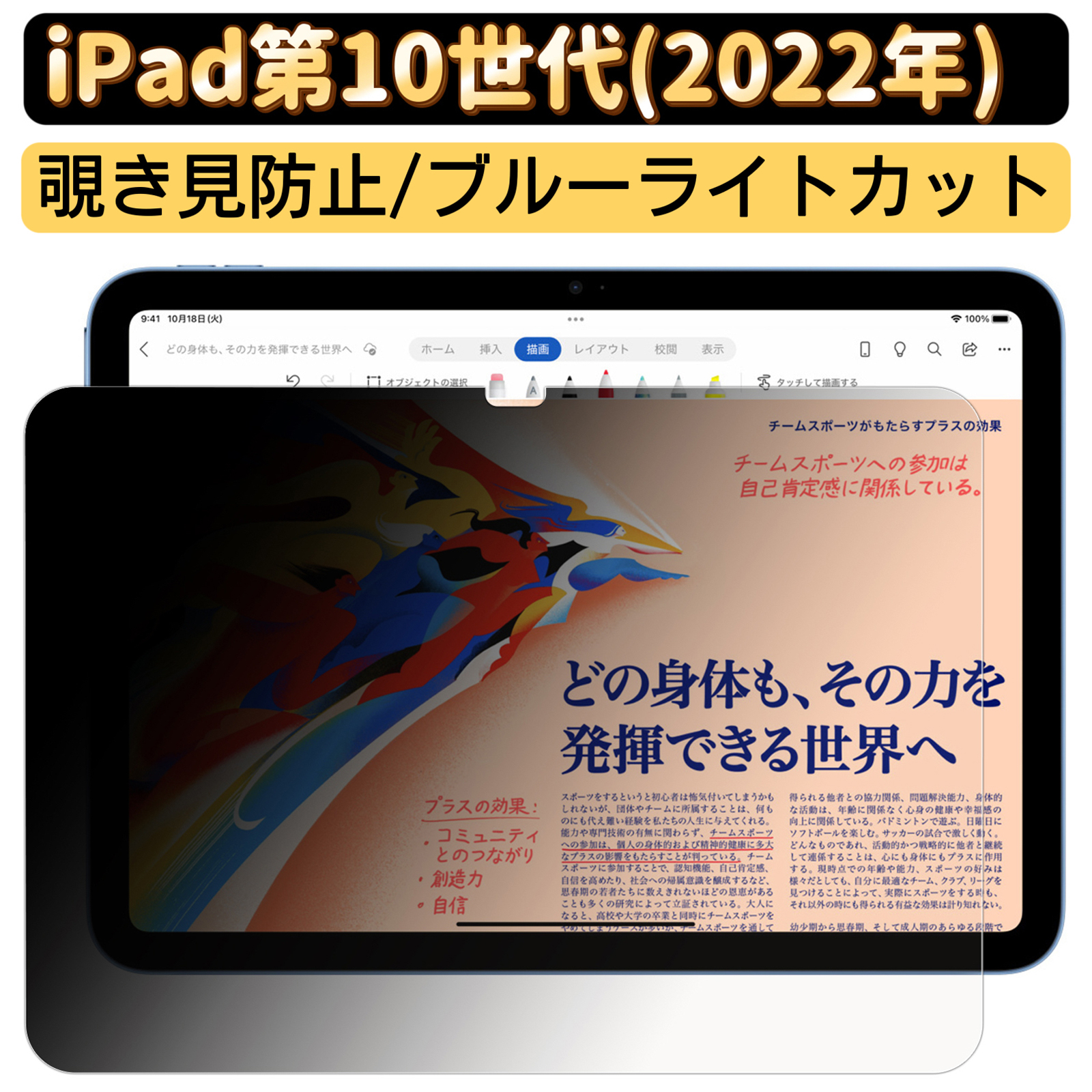 楽天市場】JPフィルム専門製造所 iPad 第10世代 のぞき見防止 フィルム
