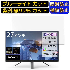 SONY INZONE M3 27インチ 16:9 向け ブルーライトカットフィルム　パソコン モニター液晶保護フィルム PCモニター デスクトップ 画面保護 反射防止 アンチグレア 指紋防止 気泡防止 抗菌 非光沢 PC保護シート