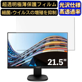 PHILIPS 223S7EJMB / 11 21.5インチ 対応 [9H高硬度] フィルム　超透明　パソコンモニター液晶保護フィルム　PCモニター デスクトップ 画面保護 指紋防止 気泡防止 抗菌 光沢 PC保護シート