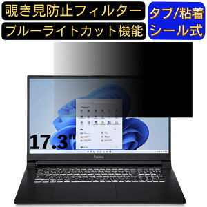【ポイント2倍】iiyama LEVEL-17FX153-i7-NASX-D 17.3インチ 16:9 対応 のぞき見防止フィルター プライバシーフィルター パソコンPC モニター 液晶保護フィルム ブルーライトカット 反射防止 パソコン