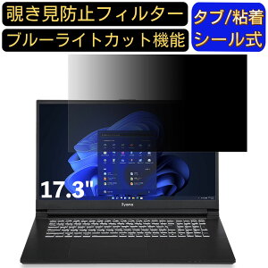 【ポイント2倍】iiyama SOLUTION-17FX153-i7-NASX 17.3インチ 16:9 対応 のぞき見防止フィルター プライバシーフィルター パソコンPC モニター 液晶保護フィルム ブルーライトカット 反射防止 パソコン
