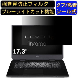 【ポイント2倍】iiyama LEVEL-17FG104 17.3インチ 対応 のぞき見防止フィルター プライバシーフィルター パソコンPC モニター 液晶保護フィルム ブルーライトカット 反射防止 パソコン セキュリテ