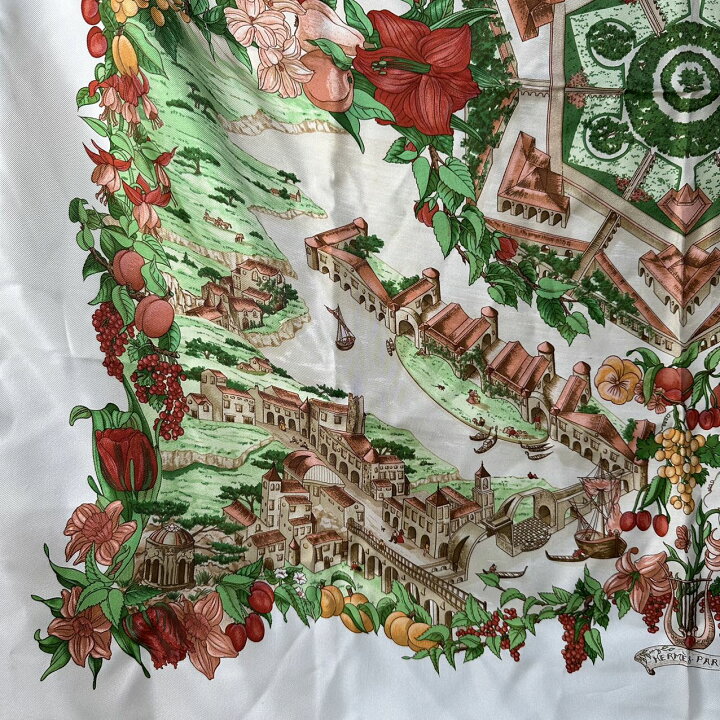 楽天市場】【HERMES】エルメス カレ 90 Au Pays de Cocagne 楽園にて  