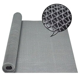 【ポイント10倍】 滑り止めマット 防水 PVC 玄関 外 マット 厚さ5.5mm 幅90cm 120cm 長さ300cm 500cm グレー グリーン 室内 屋外 通路 浴室 キッチン バルコニー ベランダ プール ワークショップ 介護施設 学校 店舗 耐久性 簡単カット 波線メッシュ 優れた水切り