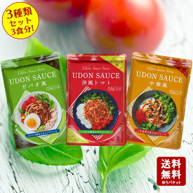 【お買い物マラソン対象★エントリーでP最大47倍★】【送料無料】UDON SAUCE　うどんソース　3種類　3個セット洋風トマト・ガパオ風・中華風【 小豆島 宝食品 うどん 讃岐うどん うどんソース 洋風 トマトソース 】