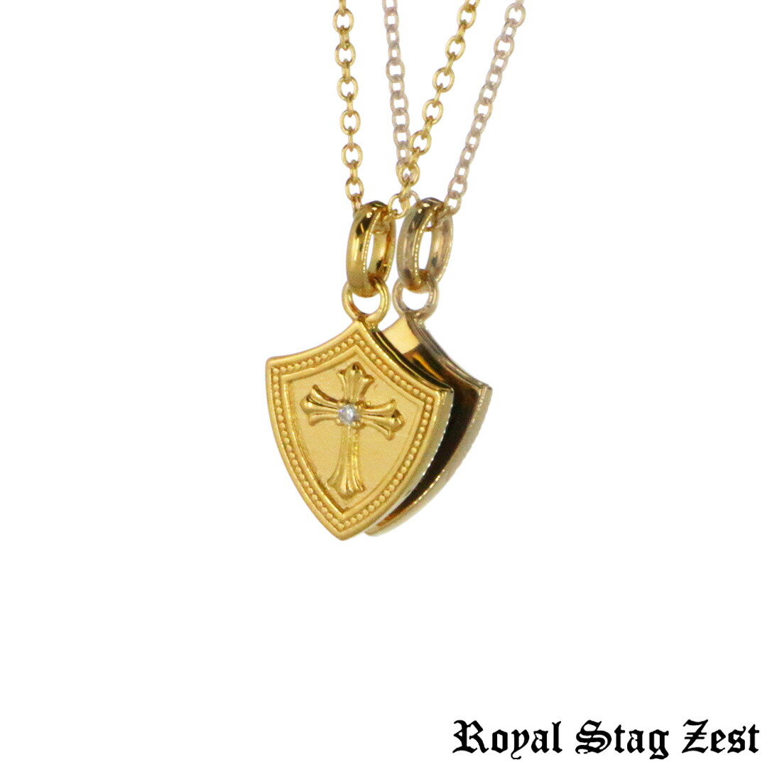 Zest Stag #Royal #土日祝出荷OK #あす楽 #クロス SN26-004 #ダイヤモンド #K23 #ゴールド #ネックレス #盾 #シールド ネックレス・ペンダント