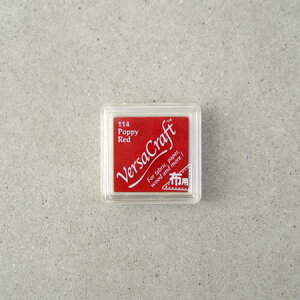 Versa Craft(バーサクラフト) インクパッド Sサイズ(ポピーレッド)【スタンプ台 水性顔料 布 インクパッド スタンプパッド お名前スタンプ ツキネコ メール便可 カラー おしゃれ 可愛い】【