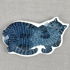 倉敷意匠計画室 KATAKATA(カタカタ)印判手大皿 青猫【猫グッズ 猫雑貨 猫 ネコ 柄 雑貨 プレゼント 女性 おしゃれ 日用品 ねこグッズ かわいい 可愛い モチーフ ギフト 猫の小物 猫好き】