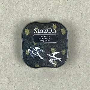 StazOn midi ステイズオン・ミディ ジェットブラック【スタンプ台 インクパッド スタンプパッド 黒 お名前スタンプ ツキネコ メール便可】