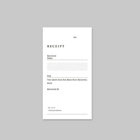KNOOPWORKS（クノープワークス） 領収書（英・単票） タテ【英語 領収証 おしゃれ かわいい オシャレ シンプル 縦版 デザイン】