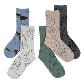 松尾ミユキ ソックス Cat【靴下 レディース 猫グッズ 猫柄 猫雑貨 プレゼント 女性 おしゃれ 春夏 ネコ柄 ねこ かわいい 可愛い 大人かわいい ショートソックス 雑貨 グッズ トラ猫 キジトラ ギフト 猫の小物 猫好き 松尾みゆき クルー丈 クルーソックス】