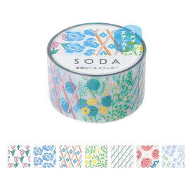 HITOTOKI　SODA（ソーダ） 透明マスキングテープ（ステッカー）20mm キッテ【切手 可愛い おしゃれ かわいい マステ デザイン ポイント消化 手帳 日記 ヒトトキ キングジム king jim 文房具 文具 壁 アルバム】