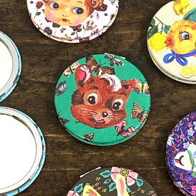 ナタリーレテ コンパクトミラー【丸 手鏡 拡大鏡 おしゃれ 小さい うさぎ ウサギ リス りす グッズ 柄 雑貨 プレゼント 日用品 かわいい 可愛い モチーフ 中学生 高校生 女子 ギフト 好き】