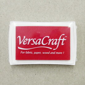 Versa Craft(バーサクラフト) インクパッド Lサイズ（ポピーレッド）【スタンプ台 水性顔料 布 インクパッド スタンプパッド お名前スタンプ ツキネコ メール便可 カラー おしゃれ 可愛い】【赤色】