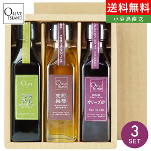 調味料ギフト 若摘果実EXV・完熟果実EXV・オリーブ酢 120ml 3本入り ギフトセット / BOX入り 送料無料 オリーブ酢 ビネガー オリーブオイル 美容 健康 小豆島 国産 高級 オリーブアイランド oliveis