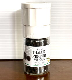 無農薬ブラックペパーホール ミル入り プレゼント 贈り物 ペッパーホール こしょう 黒コショウ 黒胡椒 黒こしょう コショウ 胡椒 ペッパーミル コショー ぺパーミル 無農薬 ブラックペパー ブラックペッパーミル ブラックペッパー ホールペッパー ペッパー ペパー ホール