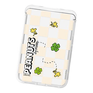 Snoopy Friends Run Pattern Clear Magnetic Slide Card Case (MagSafe݊) Xk[s[ tY  p^[  }Ol`bN XCh J[hP[X J[hz_[ iPhone Air 17 Pro Max 16e 16 Plus 15 14 13 mini 12 