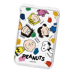 Snoopy Hello Friends Clear Magnetic Slide Card Case (MagSafe�݊�) �X�k�[�s�[ �n���[ �t�����Y ���� �}�O�l�`�b�N �X���C�h �J�[�h�P�[�X �J�[�h�z���_�[ iPhone 17e Air 17 Pro Max 16e 16 Plus 15 14 13 mini 12 �v���X �v