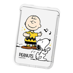 Snoopy Sing & Song Clear MagSafe Slide Card Case Xk[s[ VOEAhE\O  }OZ[t XCh J[hP[X MagSafeΉ iPhone Air 17 Pro Max 16e 16 Plus 15 14 13 mini 12 vX v }bNX ~j 